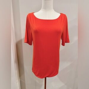 🍊NWT (M) J.Crew Boatneck Fitted Top, red orange